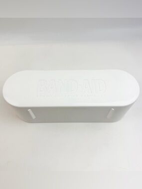 Vtg 90s BAND-AID White Plastic Storage Case Box Johnson & Johnson Hinged Insert
